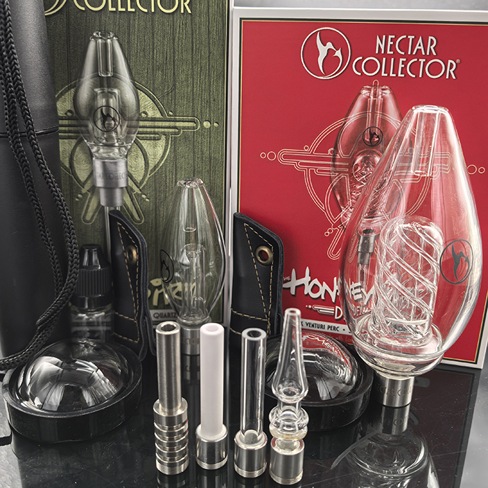 Honeybird Nectar Collector Kits Smoking Pipes With 510 Thread Titanium Ceramic Quartz Tip Mini Water Pipe Bong Kit