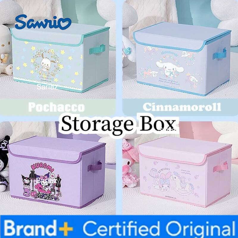 Sanrio Anime Flip-top Cartoon Kuromi Peripheral Sundries Storage Box Large-capacity Clothes Dust-proof Storages Boxs H260129