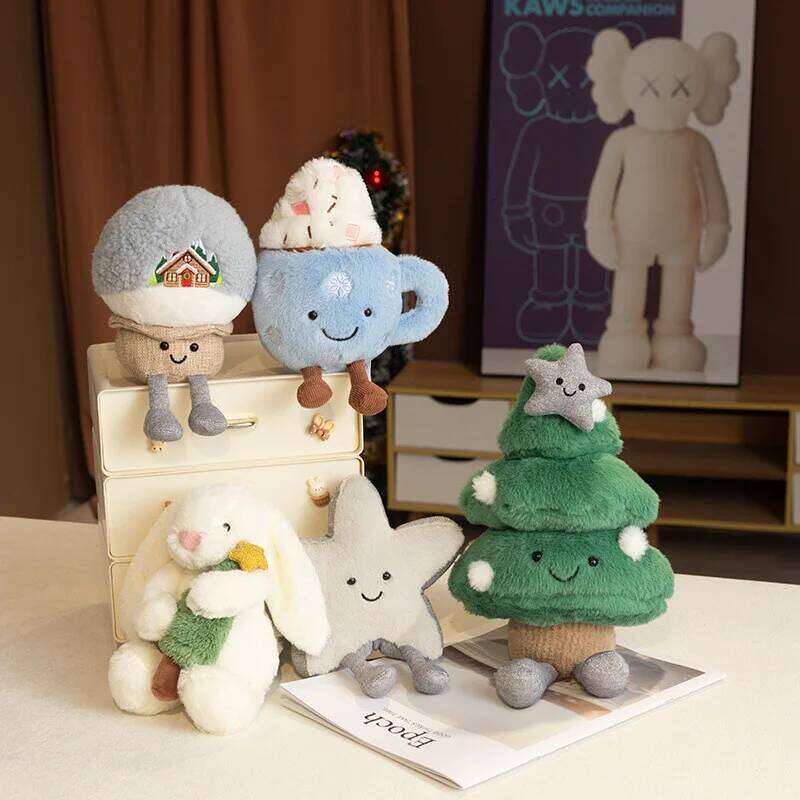 Christmas Tree & Snow Globe Plush Toys Holiday Pillow Festive Decor Stuffed Ornaments Collectible Companion Doll Gift Y260128