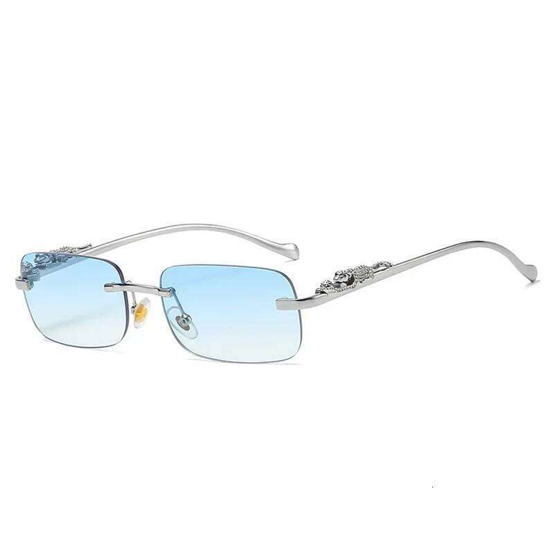 Vintage Square Sunglasses Men Women Brand Designer Retro Sun Glasses Male Female Fashion Small Frameless Gradient Oculos De Sol H260129