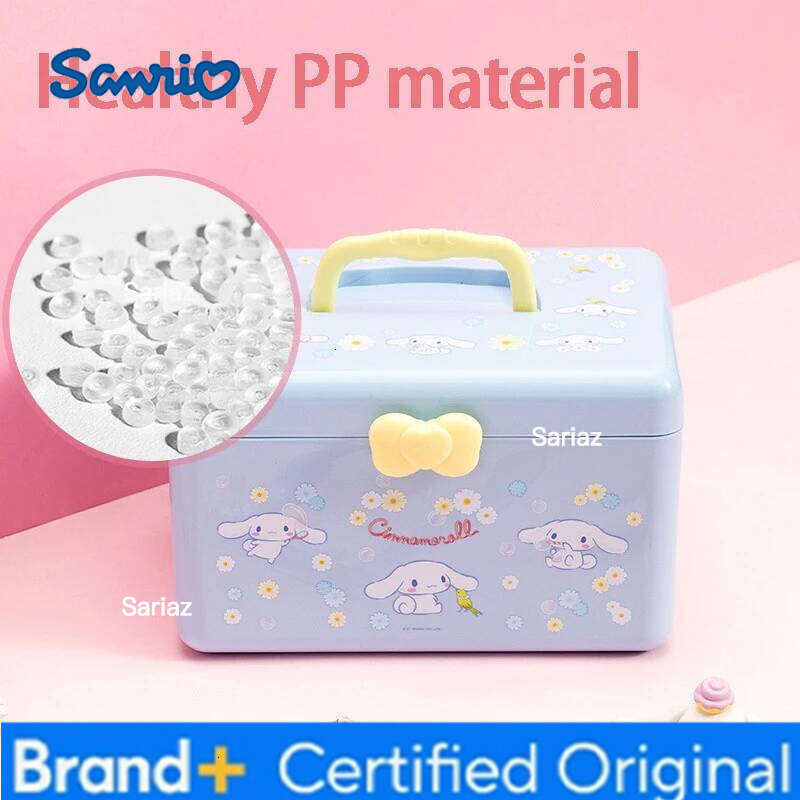 Sanrio Hello Kitty Double Layer Desktop Cartoon Cute Style Cosmetics Drug Storage Box Christmas Gift H260129