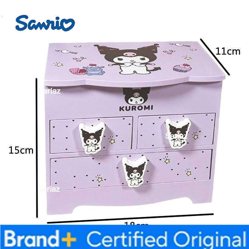 Sanrio HelloKitty Wooden Desktop Box, Exquisite Jewelry Storage Cabinet, Suitable for Gift Giving H260129 H260129