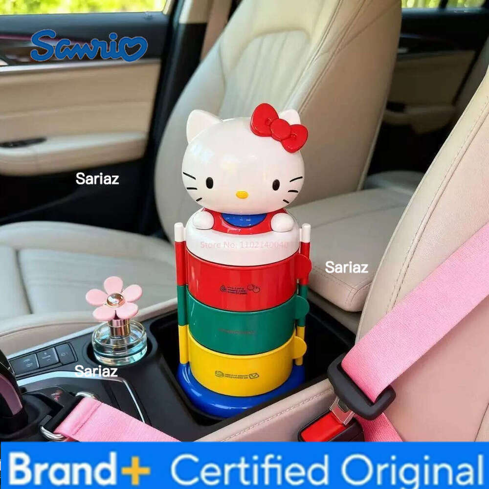 Sanrio Large 3-Layer Rotating Storage Box High Quality Cosmetic Jewelry Dresser Desktop Organizer for Hello Kitty H260129