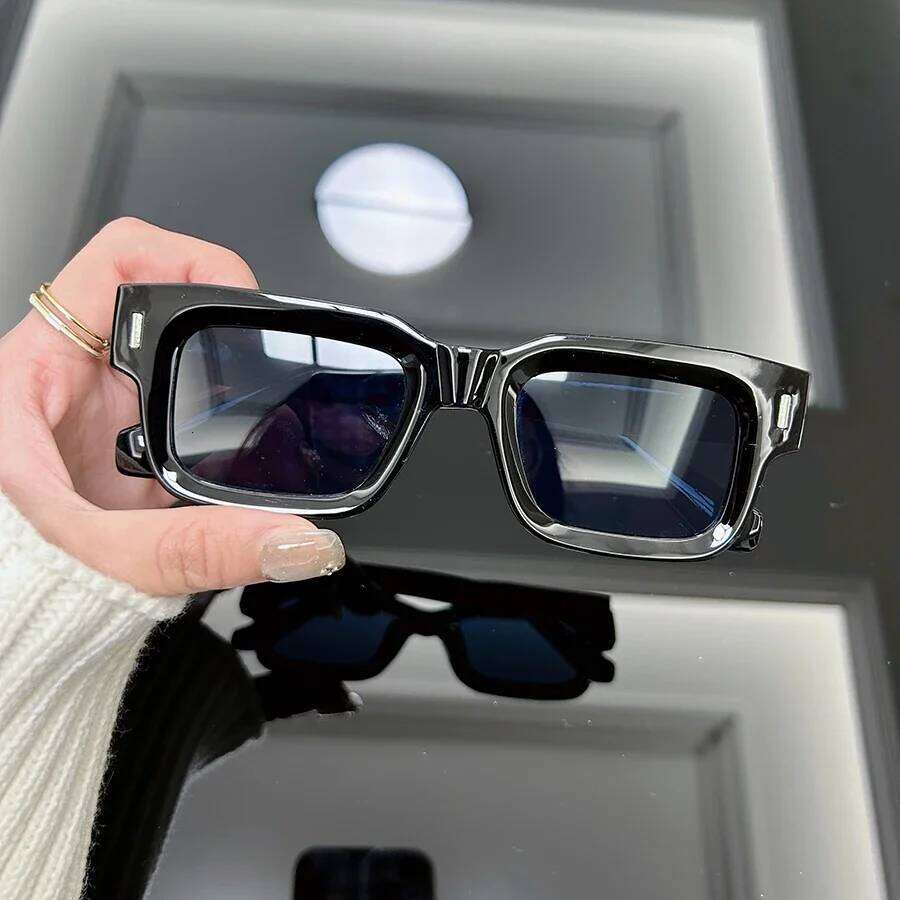 Square Vintage Sunglasses Men Women Brand Designer Rivet Sun Glasses Male Female Fashion Ocean Color Mirror Oculos De Sol H260129