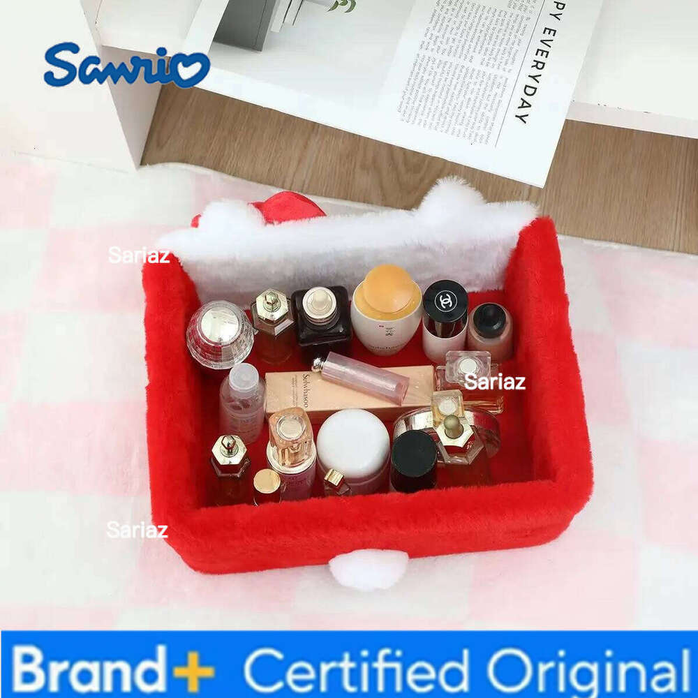 Sanrio Cartoon Hello Kitty Desktop Cosmetics Snacks Key Basket Miscellaneous Storage Box Cute H260129