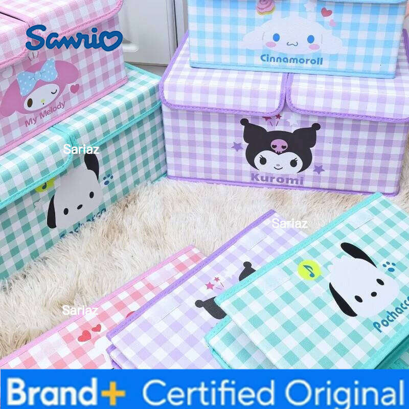 Sanrio Kawaii cartoon Hello kittykuromiMy melody dormitory underwear double-cover partition storage box wardrobe foldable H260129 H260129