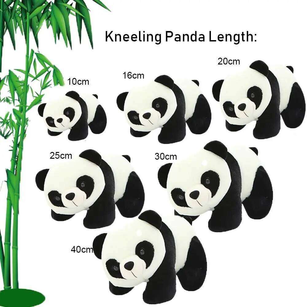 9~40cm Super Cute Stuffed Kid Animal Soft Plush Present Kneeling Sitting Panda Doll Toy Birthday Christmas Baby Gifts Y260128
