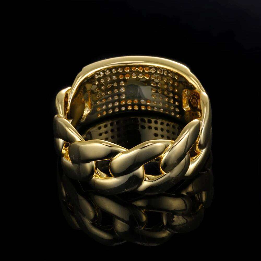 ESKEEM Iced Out Big Monaco Ring CLASSIC Plain Hip Hop Style Bling Cubic Zirconia Jewelry Men C260129