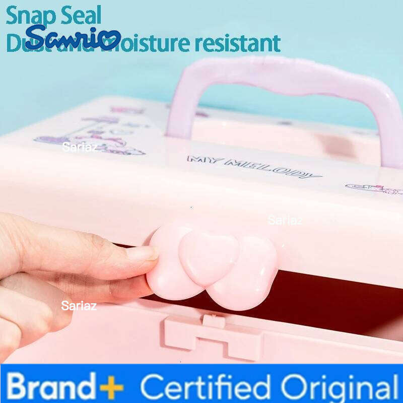 Sanrio Hello Kitty Double Layer Desktop Cartoon Cute Style Cosmetics Drug Storage Box Christmas Gift H260129