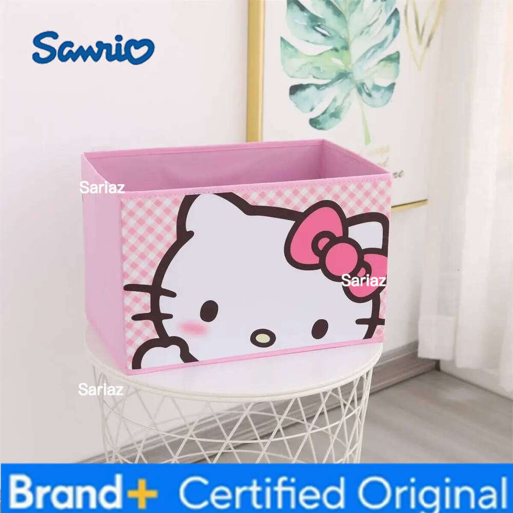Sanrio Cartoon Hello Kitty Non-woven Foldable My Melody Home Snacks Clothing Book Box Kuromi Desktop Sundry Storage Gift H260129