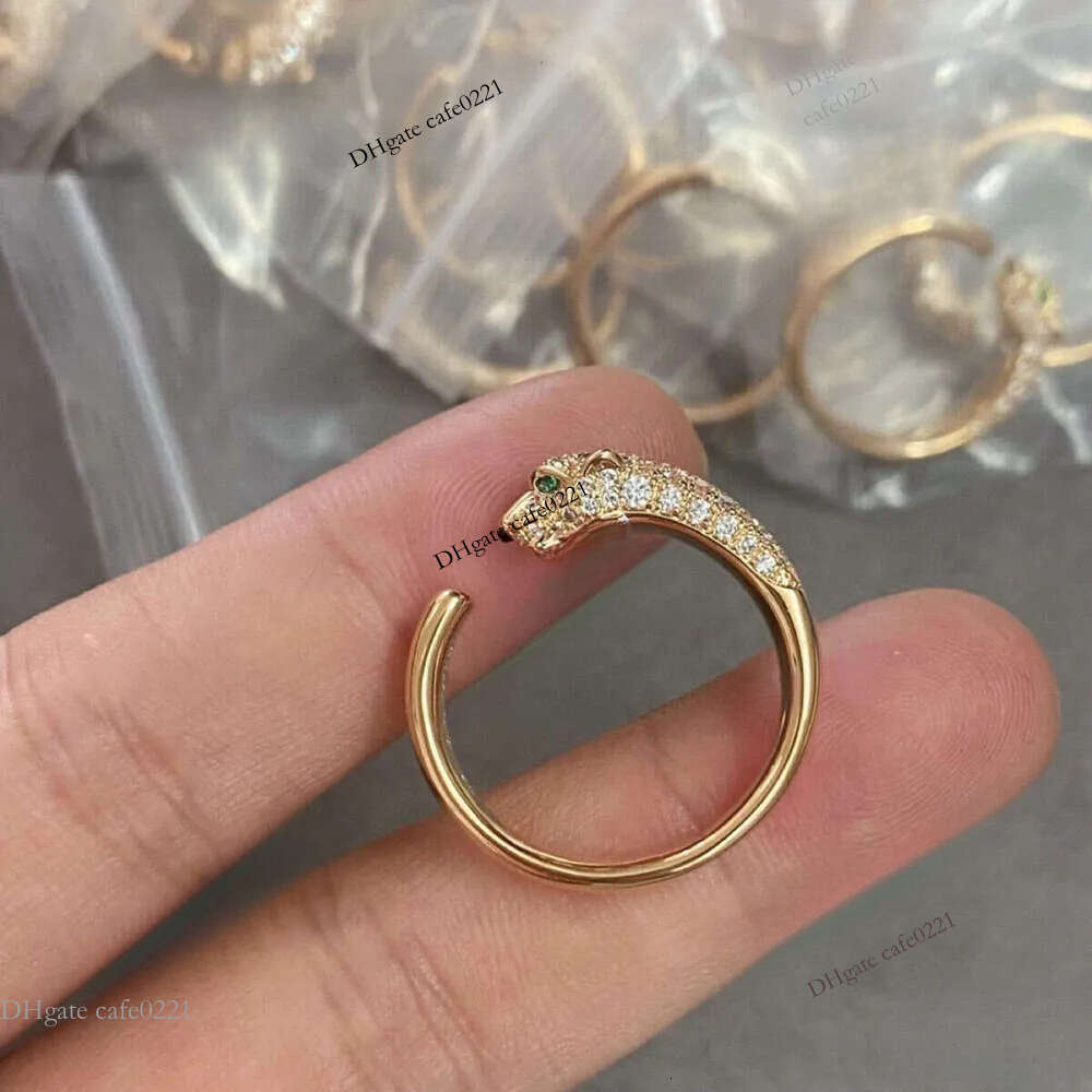Ring Designer Jewelry Classic Craft Leopard Designer Ring Thick 18K Gold Plated Diamond-studded Bold Open Finger Ring Jewelry For Men Women Nice Gift Luxury Jewelry