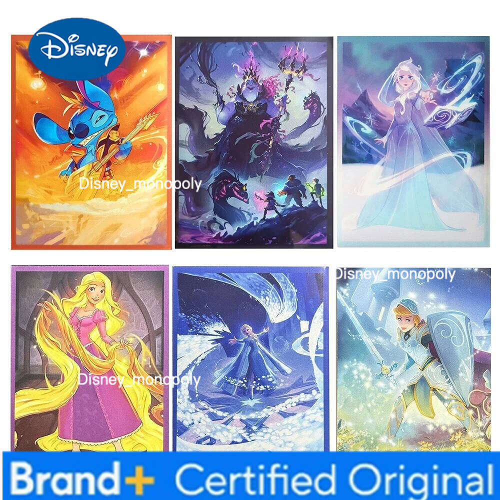 Disney 60PCS Lorcana Sleeves Standard Size Trading Card Protectors Stitch Ursula Rapunzel Queen Elsa Toploaders Sleeeve 66X91mm H260129 H260129