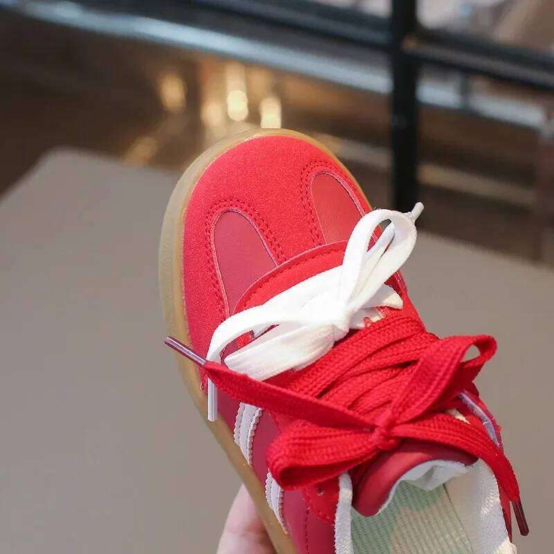 Child Sneakers Girl's Shoes Suede Splicing Kids Children's Hook Loop Lace Up Casual Shoe 2025 Spring Girl Boy Trainers for 26-36 Y260128
