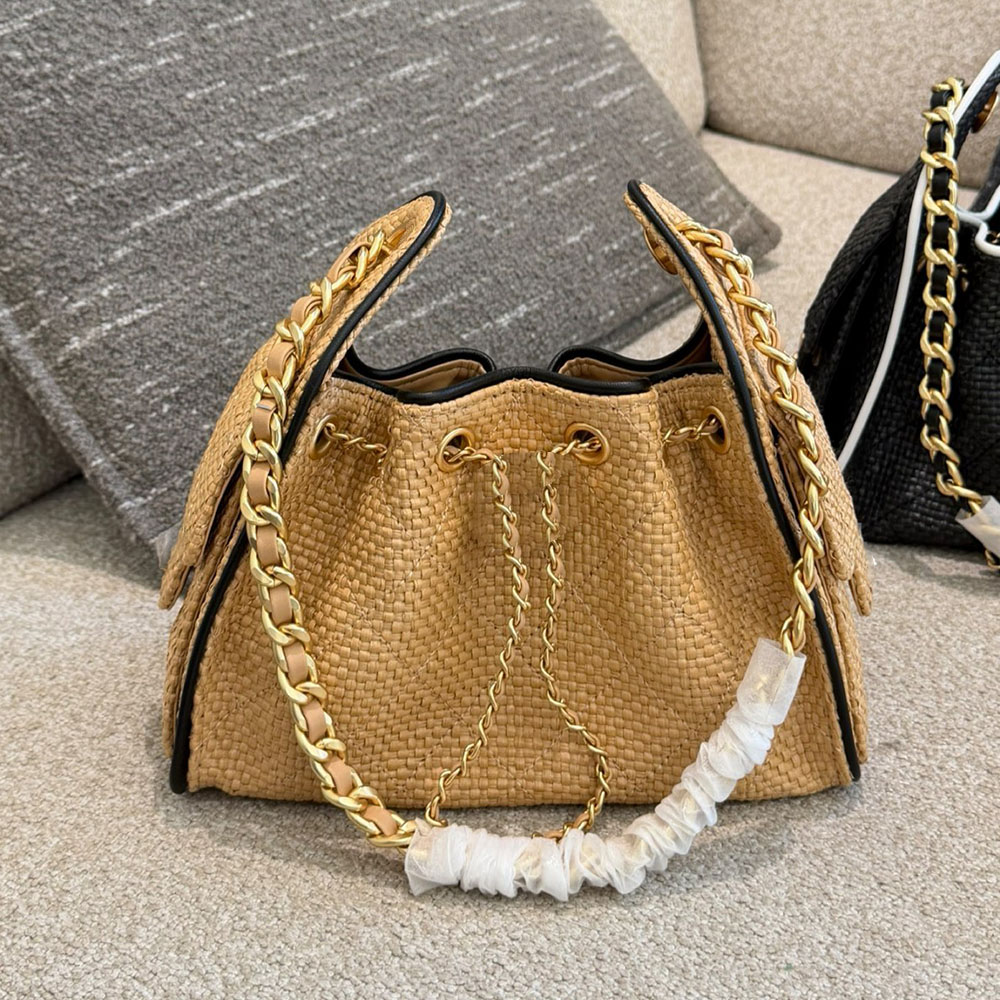 Straw Women Luxury Hobo Shoulder Bag Designer Bag Crossbody Wallet Clutch Bag Vintage Handbag Trend Underarm Bag Street Casual Bag Pochette Coin Purse Sacoche 22CM