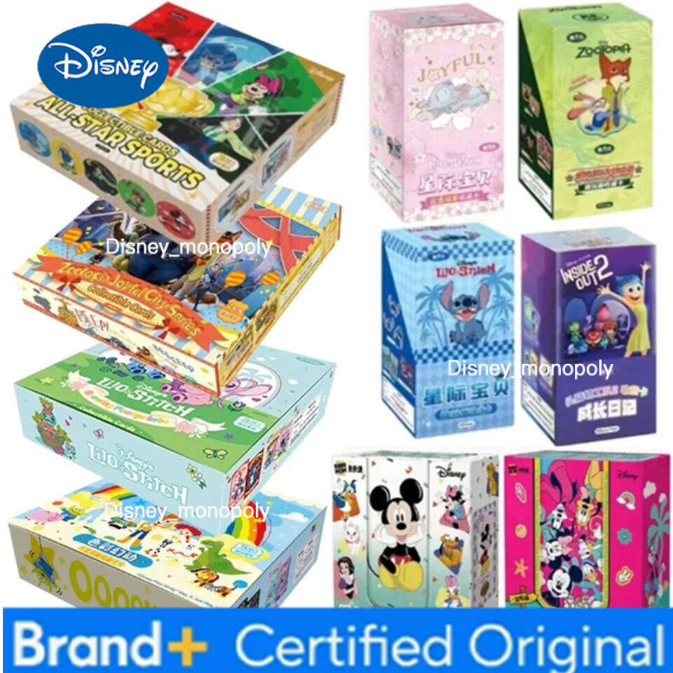 Disney Genuine Series Trading Cards for Children Mickey Friends Zootopia Stitch Bear Frozen Collection Card Kids Toy Gift H260129