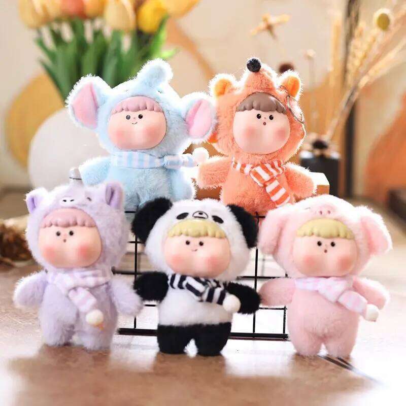 14cm Vinyl Face Plush Colorful Animal Dolls Unicorn Fox Elephant Popular Kids Cute Birthday Gifts Christmas Party Toys Y260128