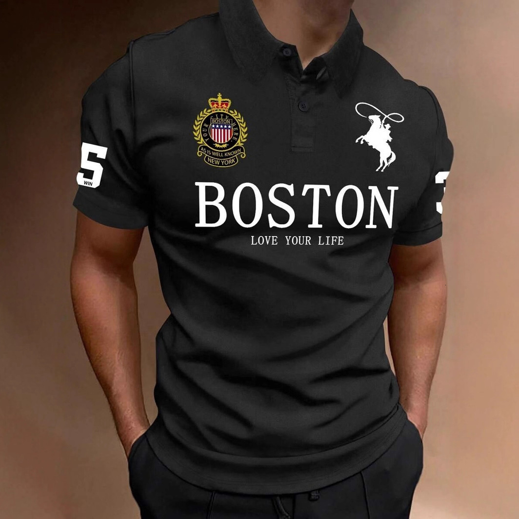 Luxury Brand Designer Clothes 2025 New European And American Fashion Trend Casual Versatile Short Sleeve Button Polo Shirt 3D Print