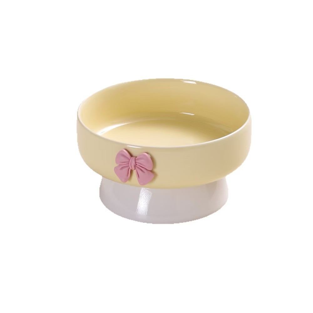 H2602 Pet neck support, adjustable stem ceramic bowl, slanted spout for cats and dogs to prevent splashing.