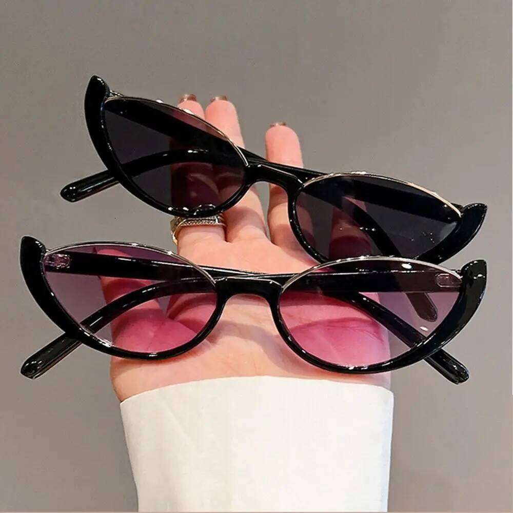Vintage Small Cat Eye for Women Trendy Half-frame Sun Glasses UV400 Fashion Shades Eyewear Summer Anti UV Sunglasses H260129