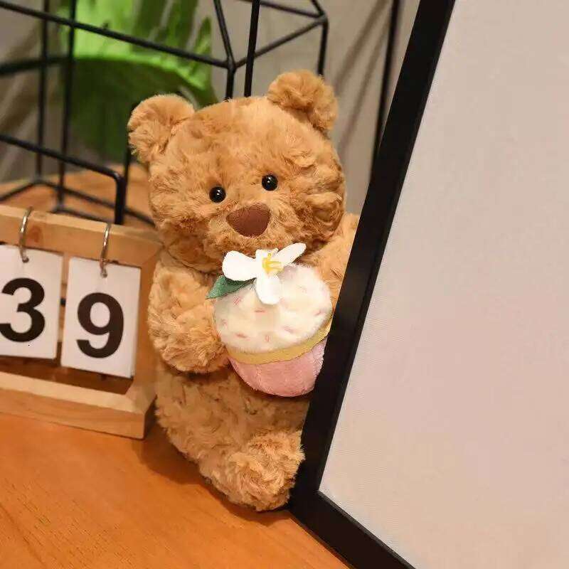 Latest Healing Cake Bear Pillow Kawaii Stuffed Plush Toy Cartoon Anime Cute Birthday Gift for Children Fun Doll Y260128