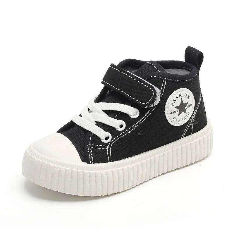 New Canvas High-top Casual Sneakers, Non-slip Children's Skateboard Shoes, Soft-soled Baby Running Shoes Y260128