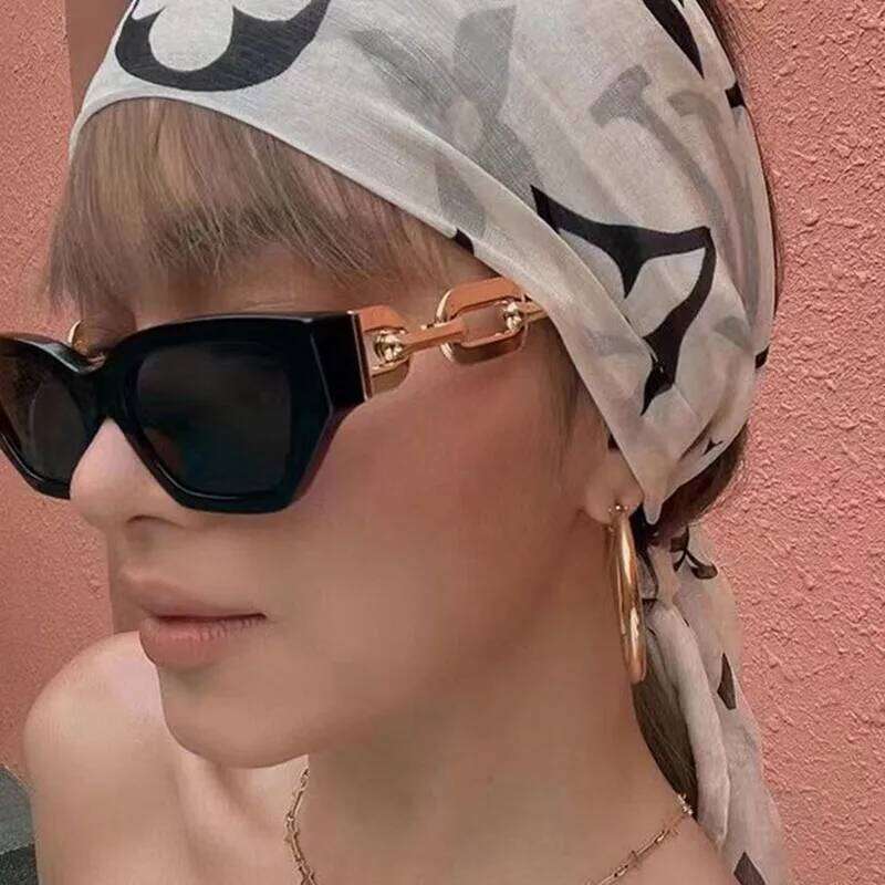 New Fashion Cat Eye Sunglasses Women Vintage Brand Designer Black Sun Glasses Female UV400 Golden Eyewear H260129