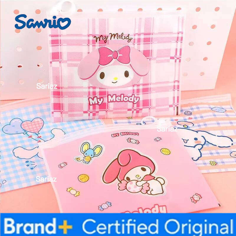 Sanrio Cinnamoroll Storage Bags Cartoon Anime Figures My Melody Q Figural Cute Girls Toy Bag Kids Birthday Christmas Gifts H260129