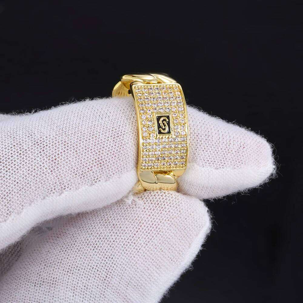 ESKEEM Iced Out Big Monaco Ring CLASSIC Plain Hip Hop Style Bling Cubic Zirconia Jewelry Men C260129