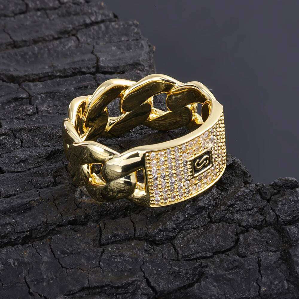 ESKEEM Iced Out Big Monaco Ring CLASSIC Plain Hip Hop Style Bling Cubic Zirconia Jewelry Men C260129