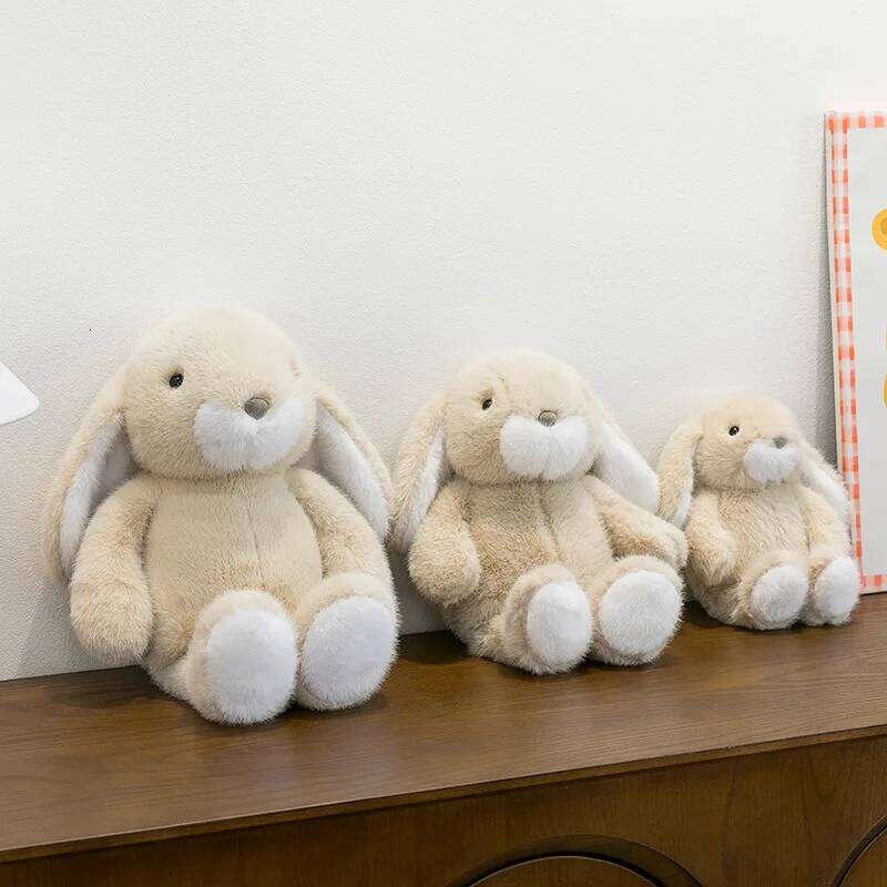 1pc 33cm/12.99in Cute little soothing white rabbit doll plush toy girls Valentine's Day gifts for children Y260128