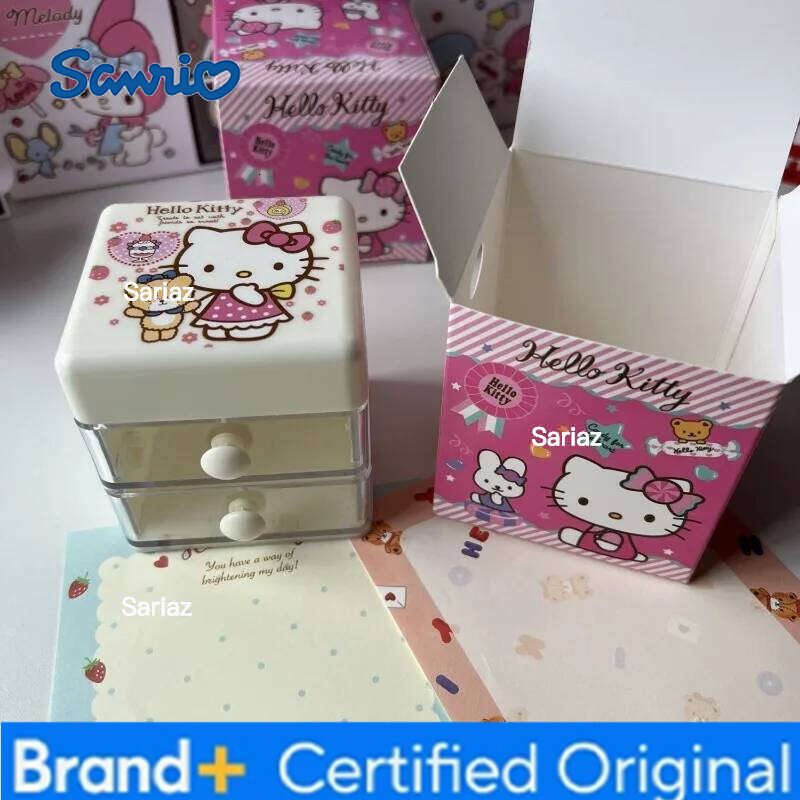 Sanrio Hello Kitty Cinnamoroll Kuromi Creative Cute Double Layer Mini Drawer Storage Cartoon Simple Accessories Jewelry Box H260129 H260129