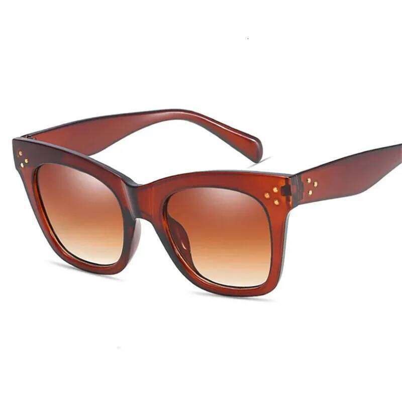 Luxury Rectangle Sunglasses Women Brand Designer PC Frame Gradient Lens Classic Rivet Shades Female Male Fashion Eyewear UV400 H260129