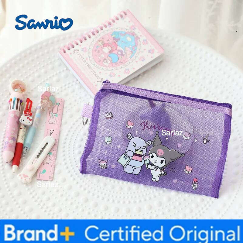 Sanrio Hello Kitty Case MyMelody Kuromi Transparent Pencil Storage Bag Student Stationery Organizer Pouch School Office Supplies H260129