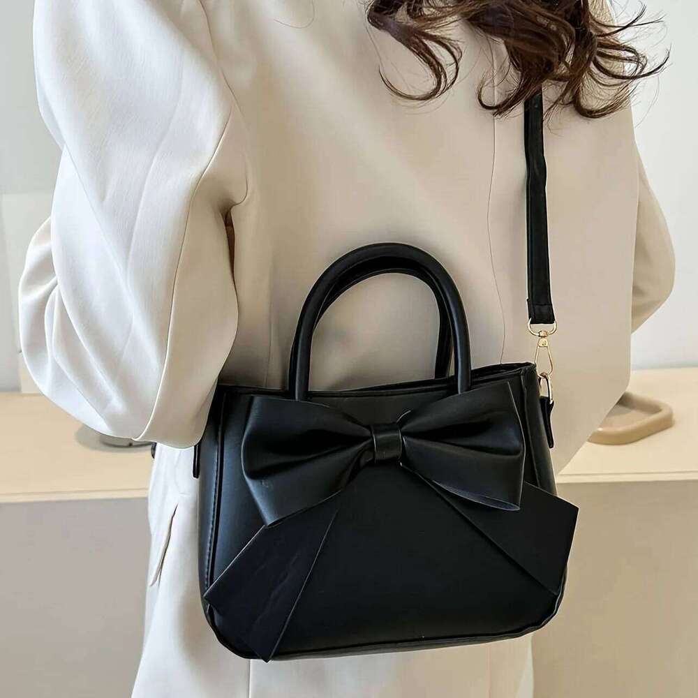 Ladies' bow handbag, elegant crossbody hand-held small square single-shoulder bag, fashionable accessory XJ260129
