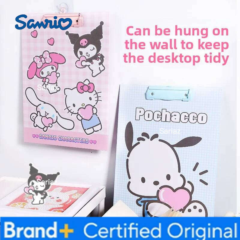 Sanrio Clipboard A4 Folder with Writing Board for School Test Filing Clip and Special Paper Storage Organizer H260129