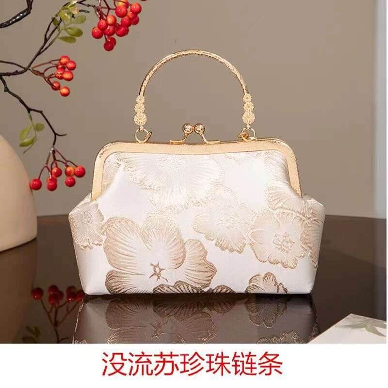 Luxury Hobo New Chinese Rich and Noble Flower Pattern Chinese Style Cheongsam Bag with Hanfu Skirt Single Shoulder Cross Shoulder Handbag SENYY