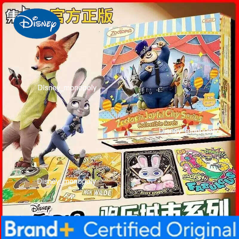 Disney Card.Fun Cute Zootopia Happy City Series Collectible Card Blind Box Gaming Peripherals Mysterious Surprise Cards Birthday Gift H2601291