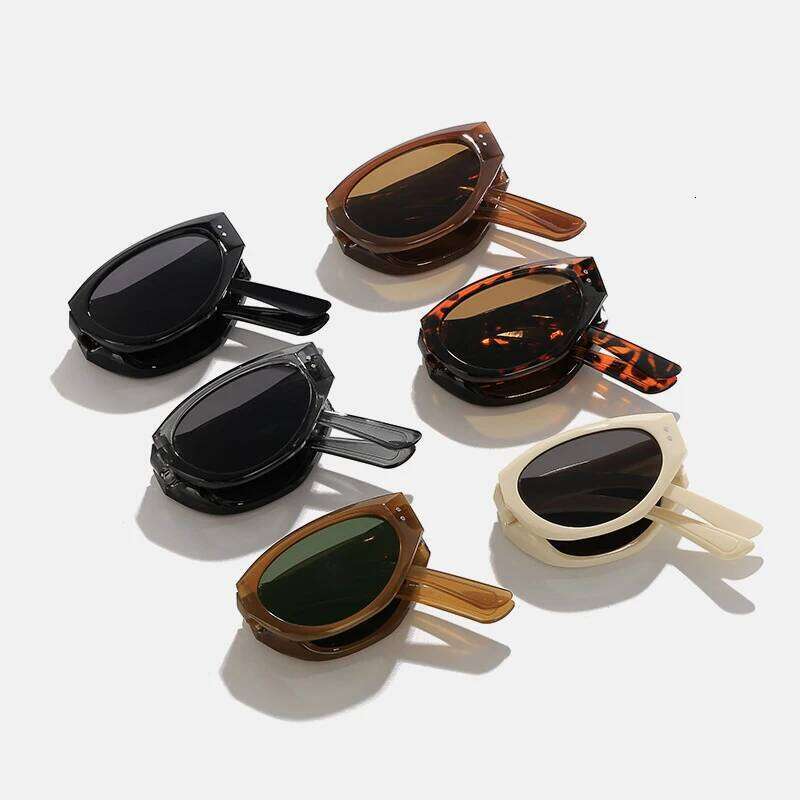 New Arrival Circular Sunglasses Women Men Folding Sun Oval Eyewear Glasses Male Female Eyeglasses H260129