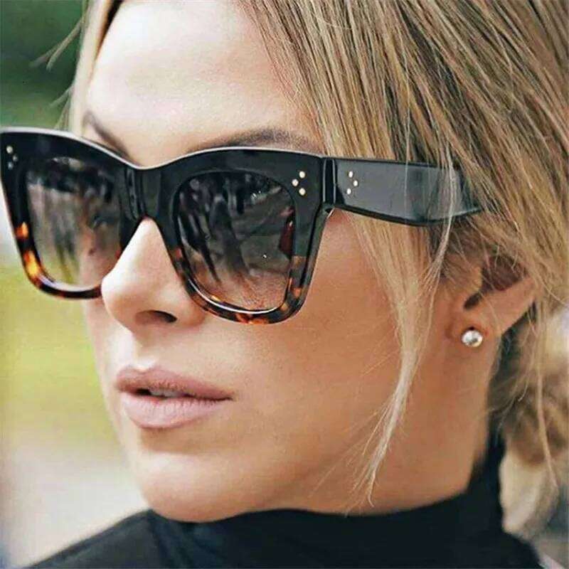 Luxury Rectangle Sunglasses Women Brand Designer PC Frame Gradient Lens Classic Rivet Shades Female Male Fashion Eyewear UV400 H260129