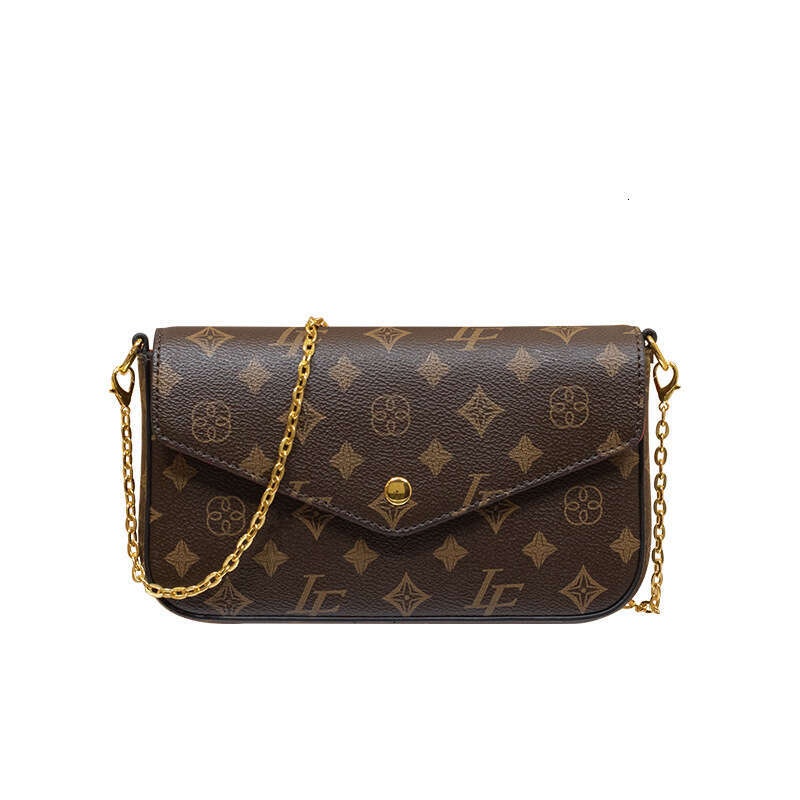 2025 New High-End Fashion Commuter Versatile Single Shoulder Crossbody Retro Niche Print Color-Block Chain Bag