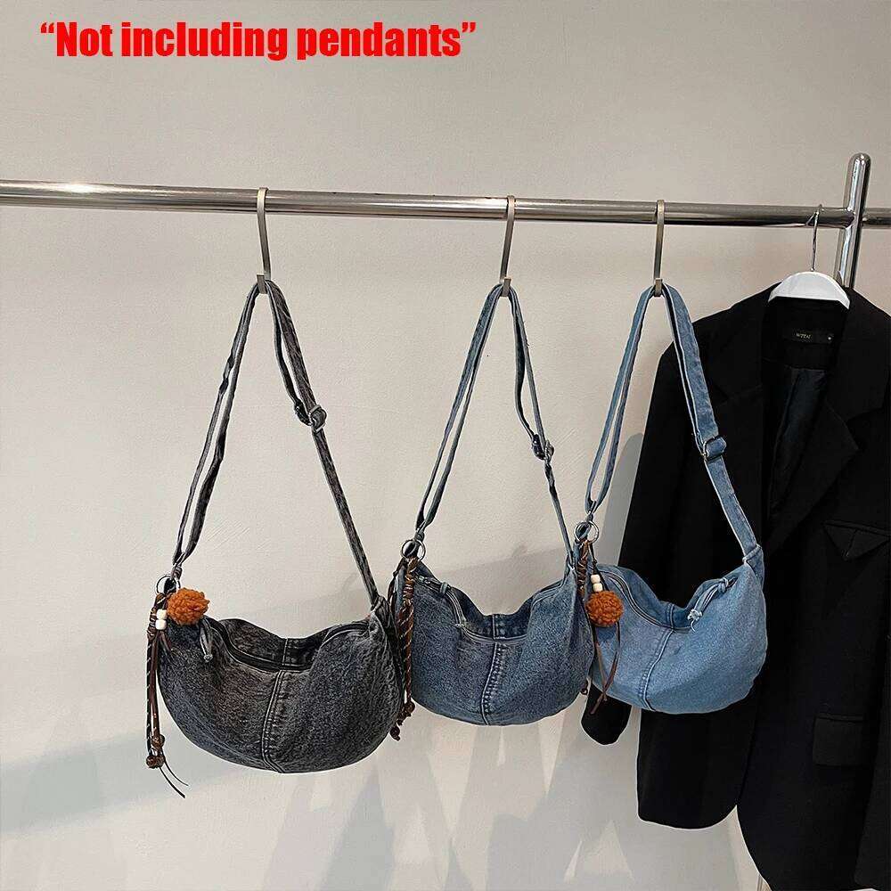 Autumn Winter Trendy and Cool Fashion Denim Dumpling New Zipper Versatile Single Shoulder Crossbody Bag