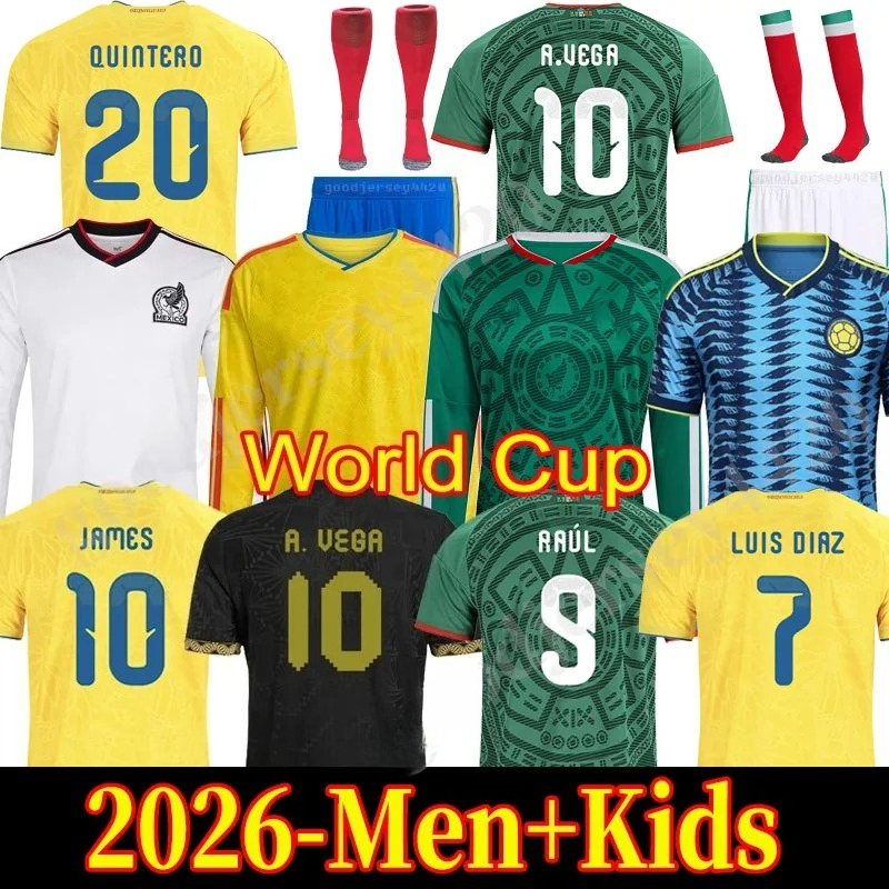 Colombia Mexico jersey 2026 World Cup Kit soccer jerseys LUIS DIAZ JAMES A. VEGA Mexicos L. ROMO RAUL football shirts men kids kit set Columbia jacket training uniform