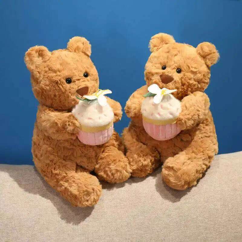 Latest Healing Cake Bear Pillow Kawaii Stuffed Plush Toy Cartoon Anime Cute Birthday Gift for Children Fun Doll Y260128