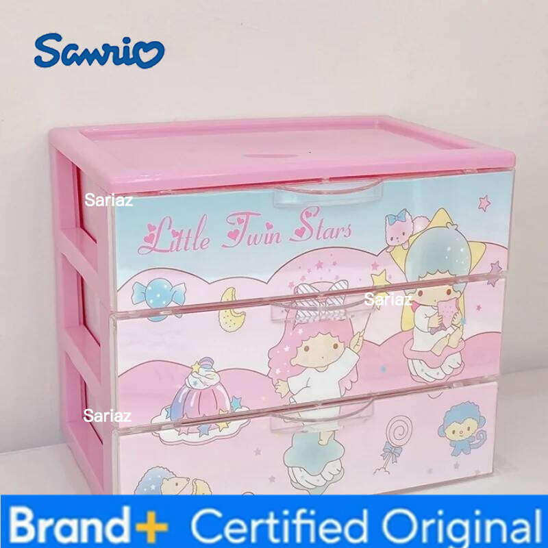 Sanrio Anime s Kawaii Cinnamoroll My Melody Hellokittys Littletwinstars Cute Ins Style Jewelry Desktop Drawer Makeup Storage Box H260129