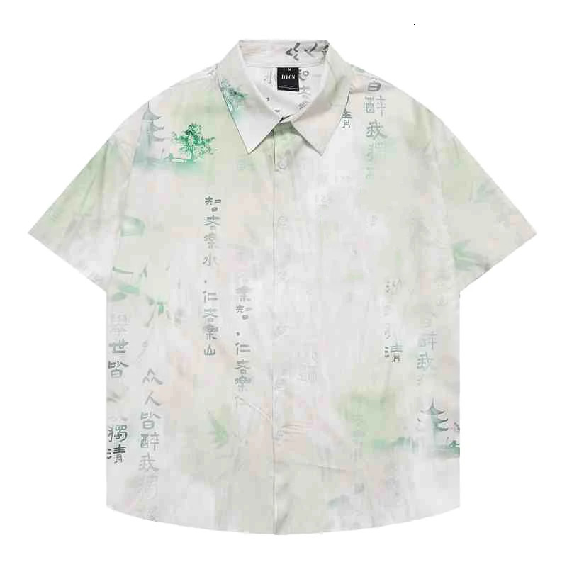 2025 Fashion Summer Hawaiian Shirts Mens Holiday Casual Chinese style Print Graphic T-shirt Men Clothing Lapel Short Sleeve 260129