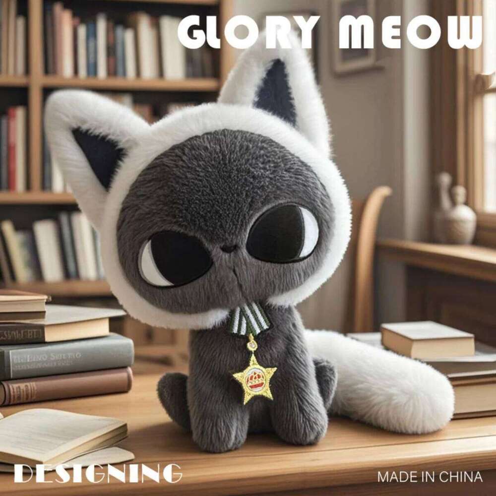 25cm/35cm Moonlight Stuffed Animal Elegant Black Cat with Starry Night Pattern Kawaii Celestial Gift Girls&Witchcore Lovers Y260128