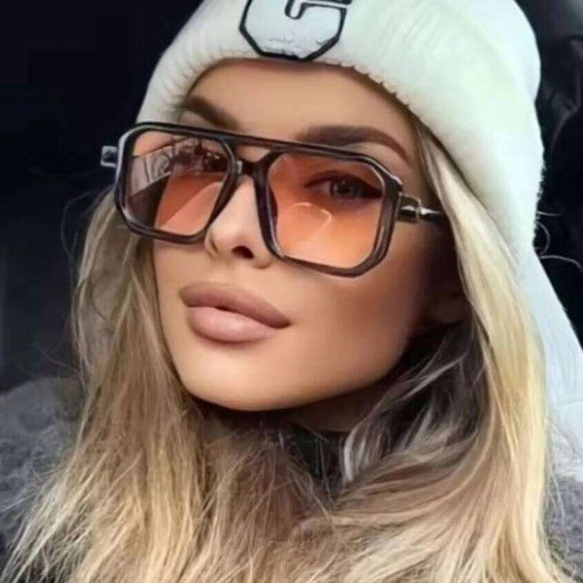 Brand Designer Square Sunglasses Women Men Shades Sun Female Fashion Rectangle Rivet Glasses Oculos De Sol H260129