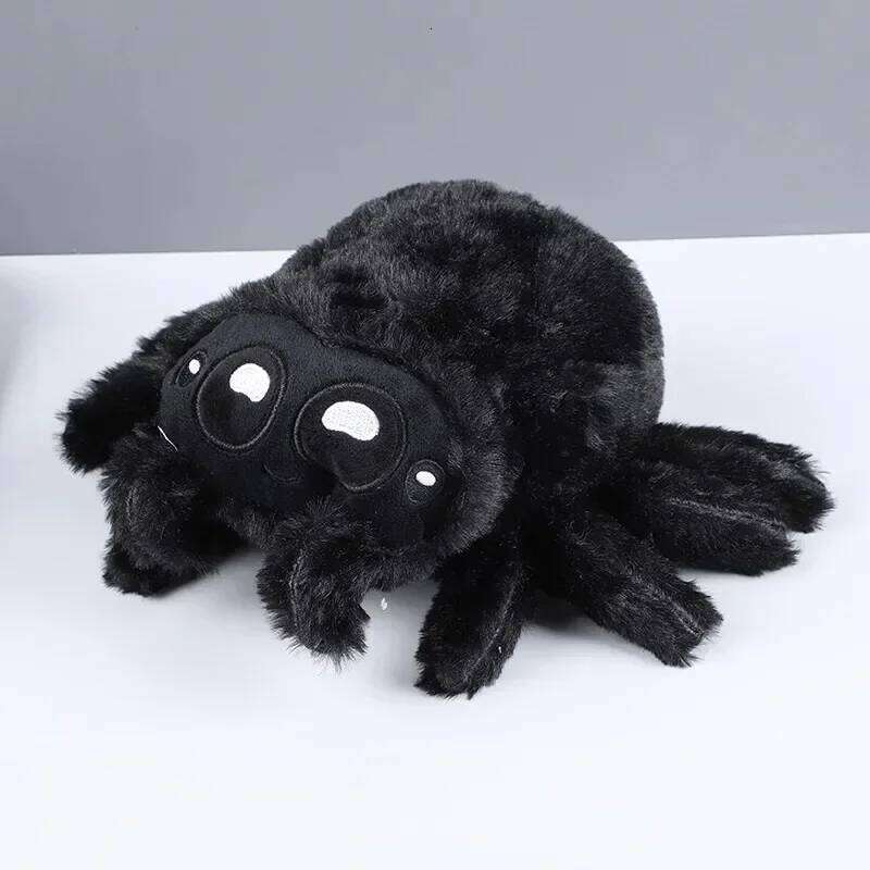 Lucas Friend Plush Kawaii Black White Spider Doll Home Decoration Pillow Soft Stuffed Halloween Gifts Toy for Kids Y260128