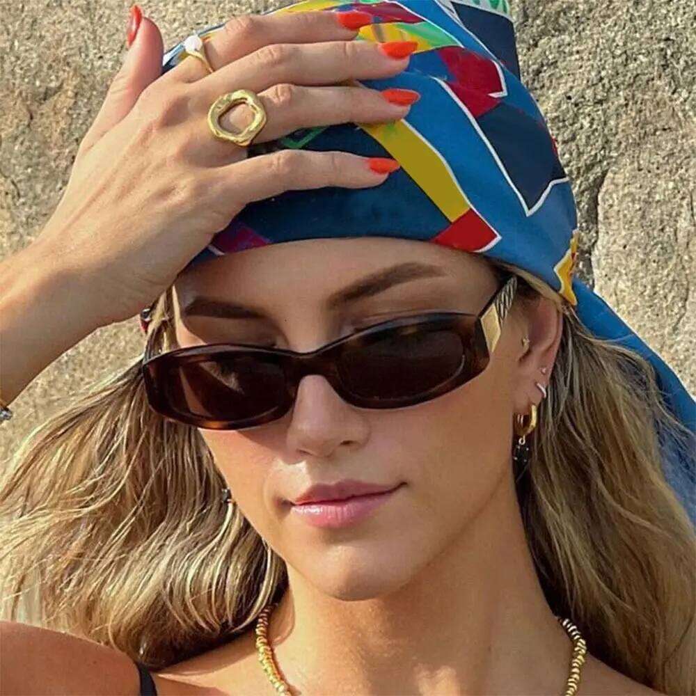 1pc Trendy Oval Small Frame Sunglasses Fashion Rectangle Shades Ladies Sun Glasses Summer Unique Driving Cycling Eyewear H260129