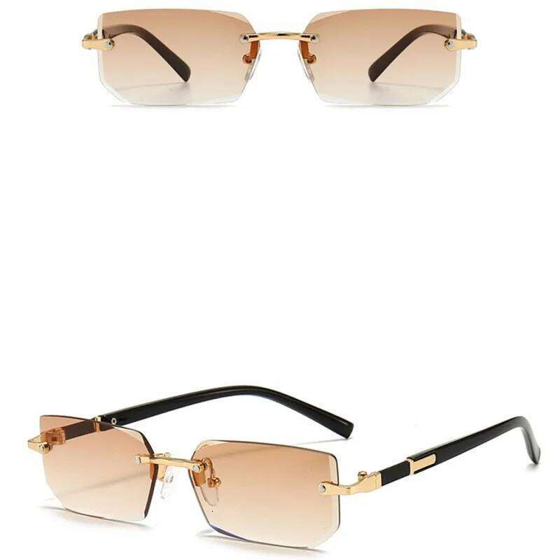 Square Goggles Designer Shades Rimless Sunglasses For Unisex Summer Fashion Beach H260129
